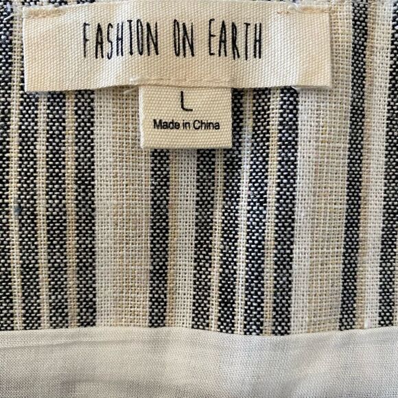 Fashion on Earth faux wrap striped mini skirt L - Picture 6 of 10